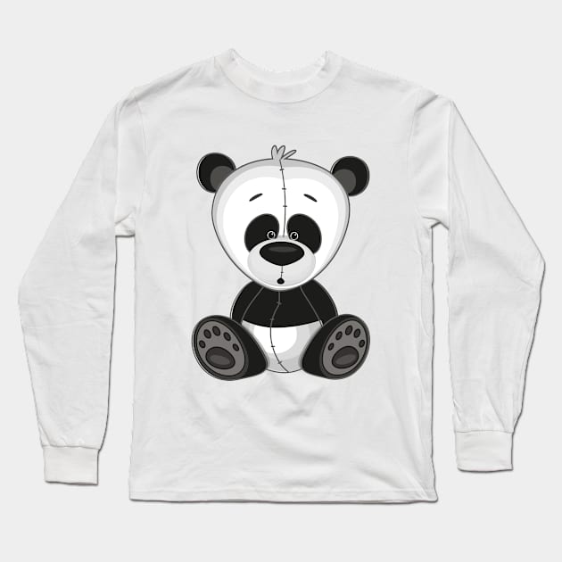 Panda Cute Kawaii Cartoon Long Sleeve T-Shirt by ProjectX23Red